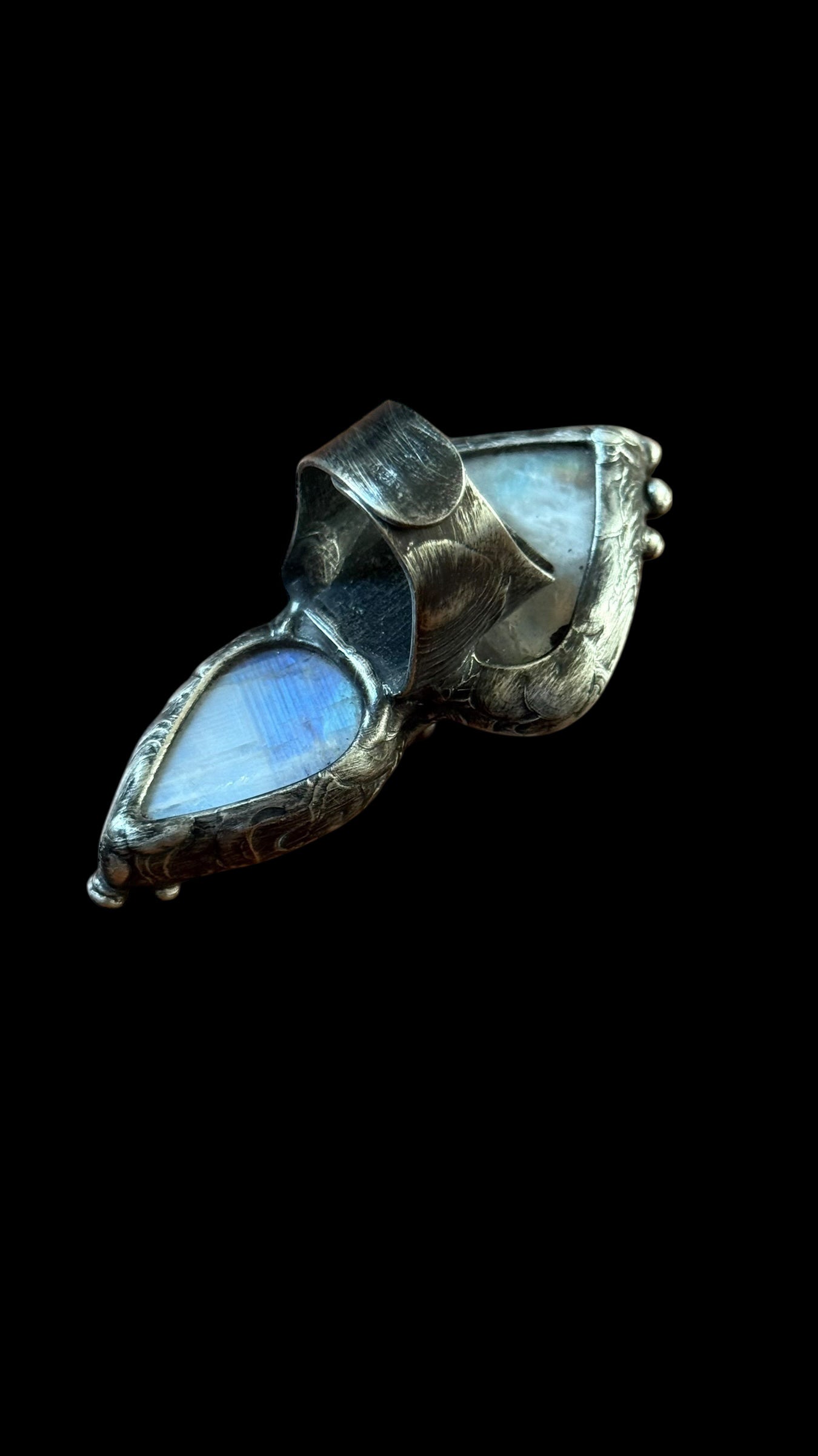 Roshan | Adjustable Double Rainbow Moonstone Ring