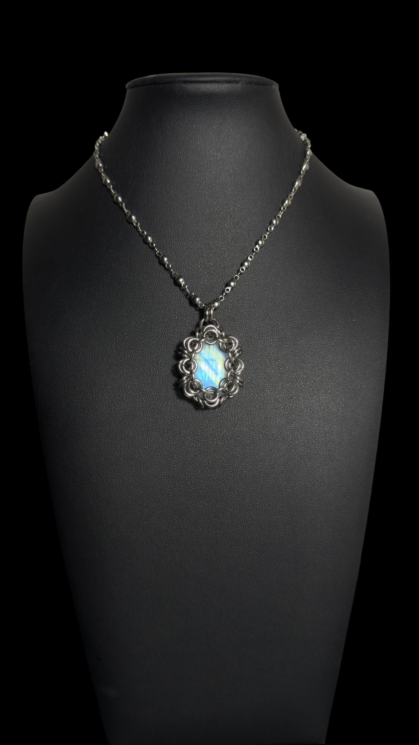 Tsukiko | Rainbow Moonstone Necklace