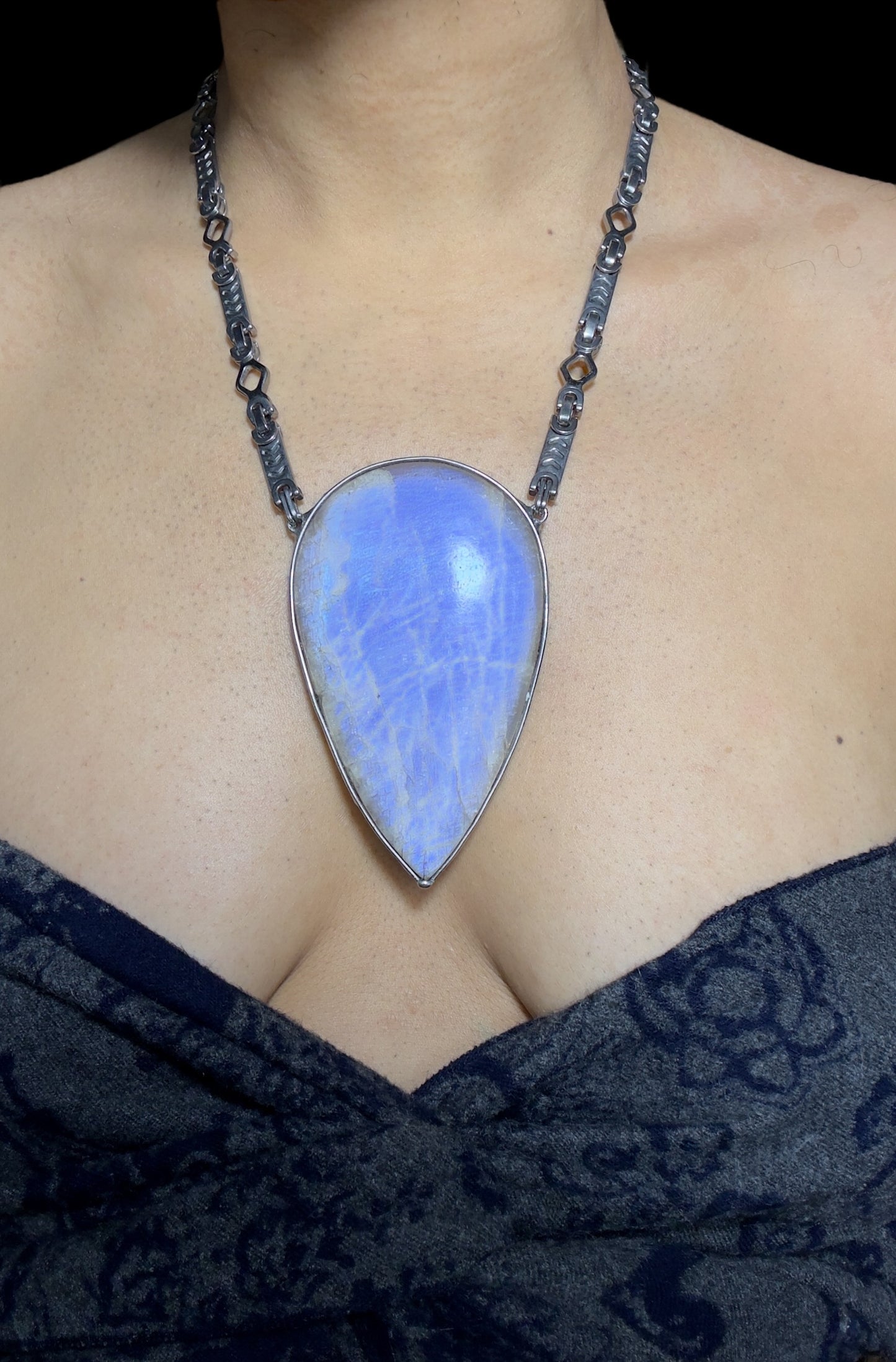 Aahana | Rainbow Moonstone Necklace