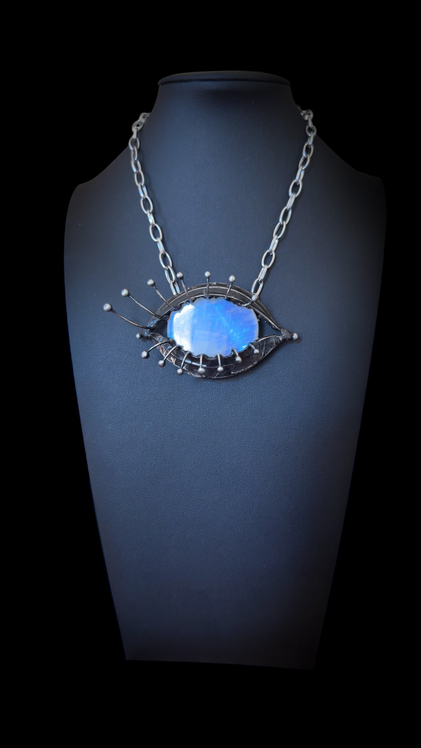 Indrakshi | Rainbow Moonstone Necklace