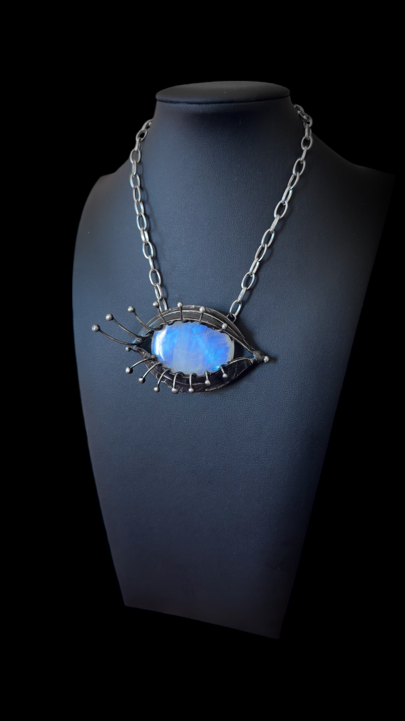Indrakshi | Rainbow Moonstone Necklace