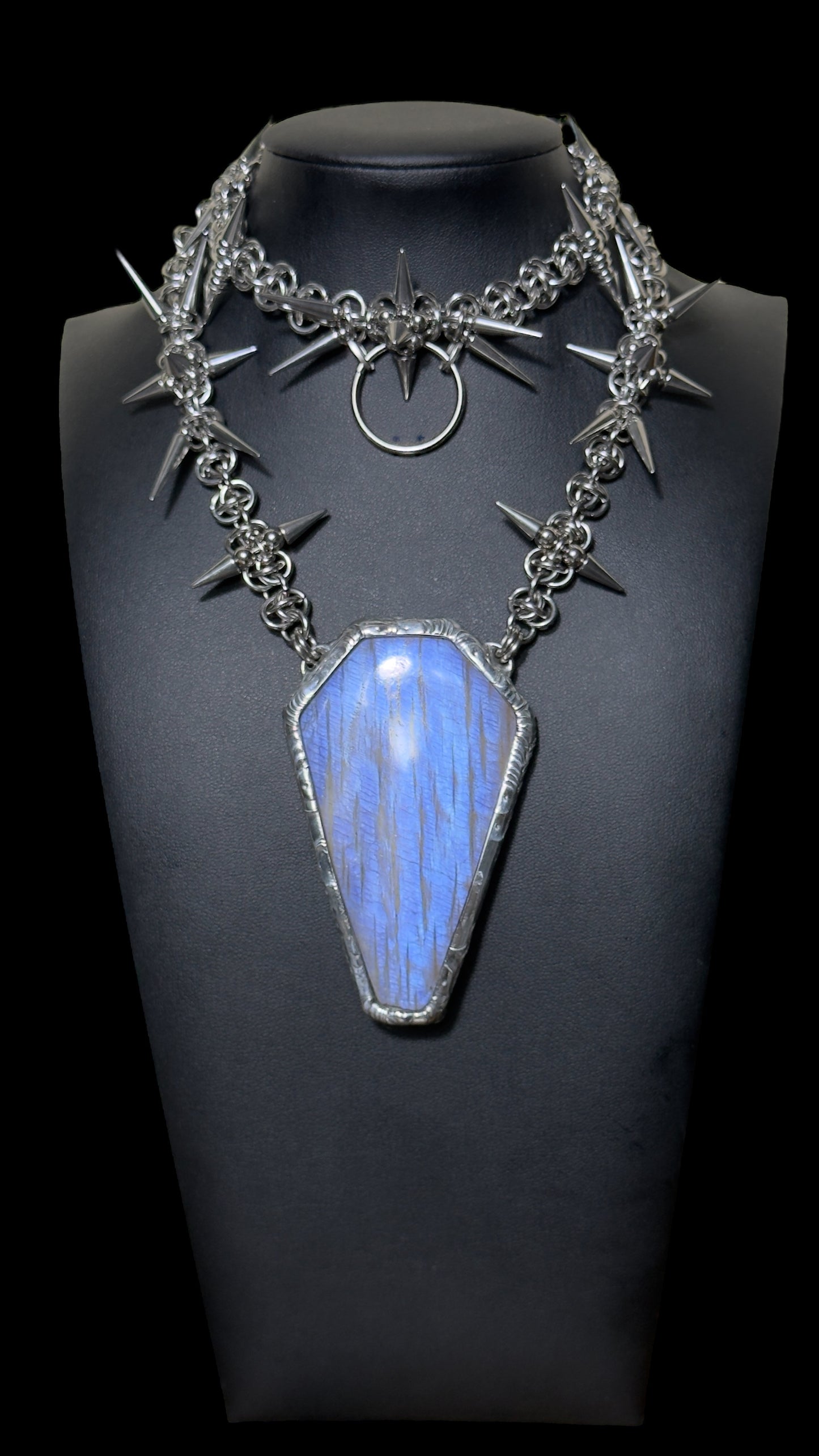 Vetela | 2 Piece Set Rainbow Moonstone Necklace + Collar