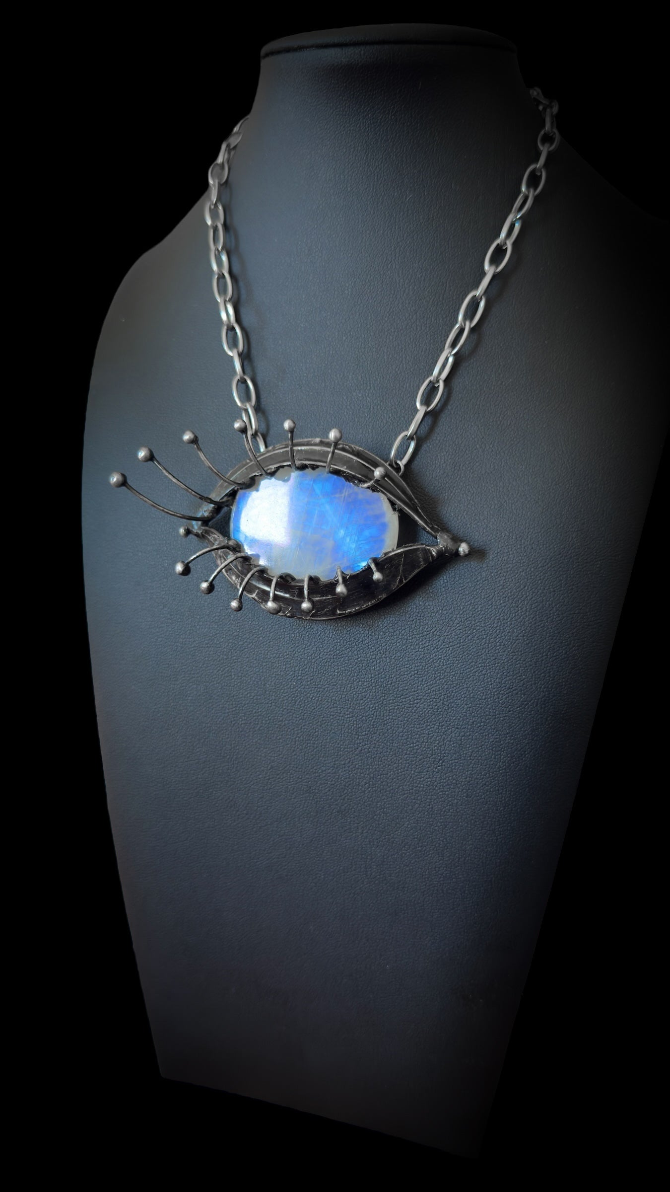 Indrakshi | Rainbow Moonstone Necklace