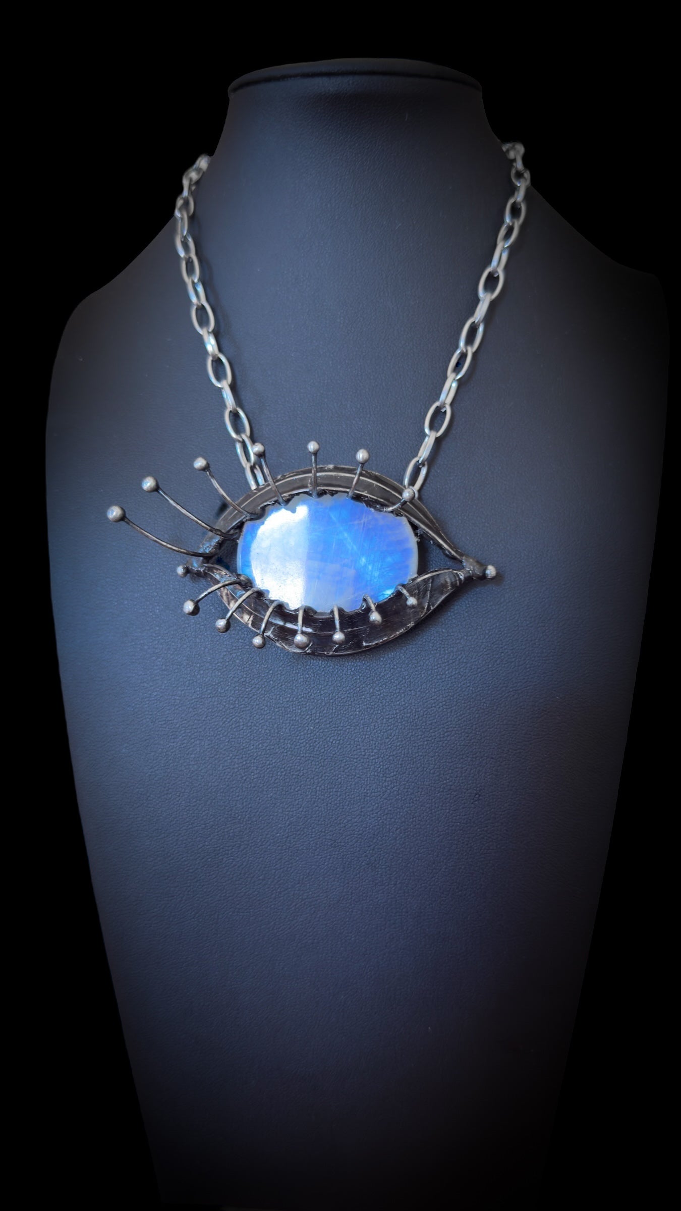 Indrakshi | Rainbow Moonstone Necklace