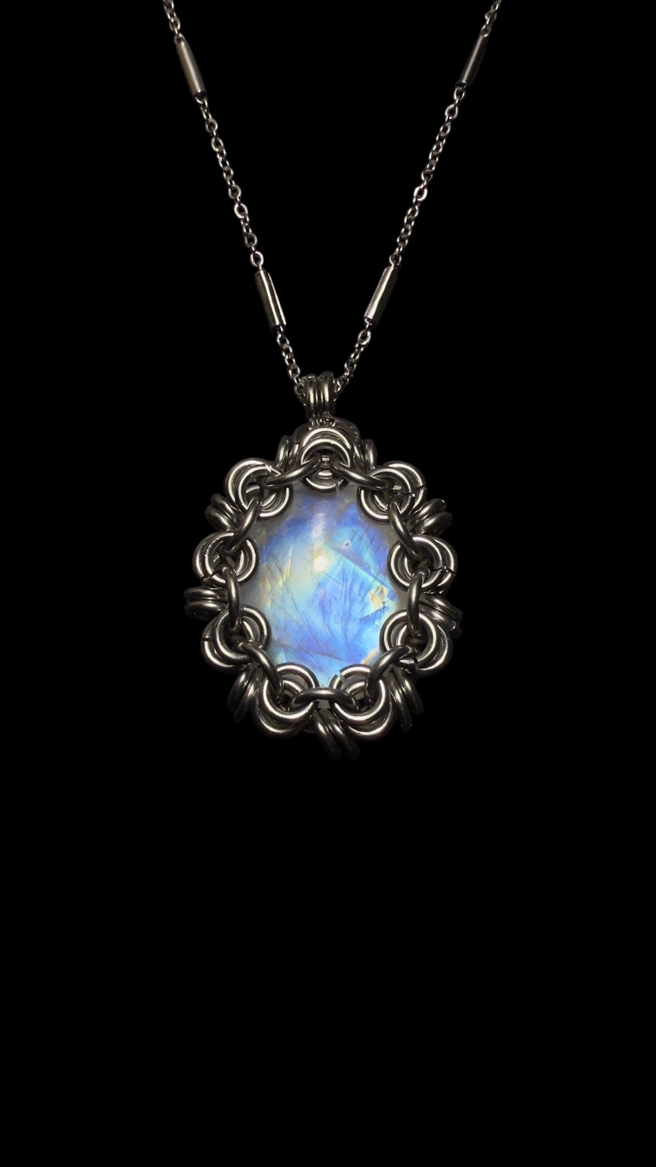 Sudama | Rainbow Moonstone Necklace