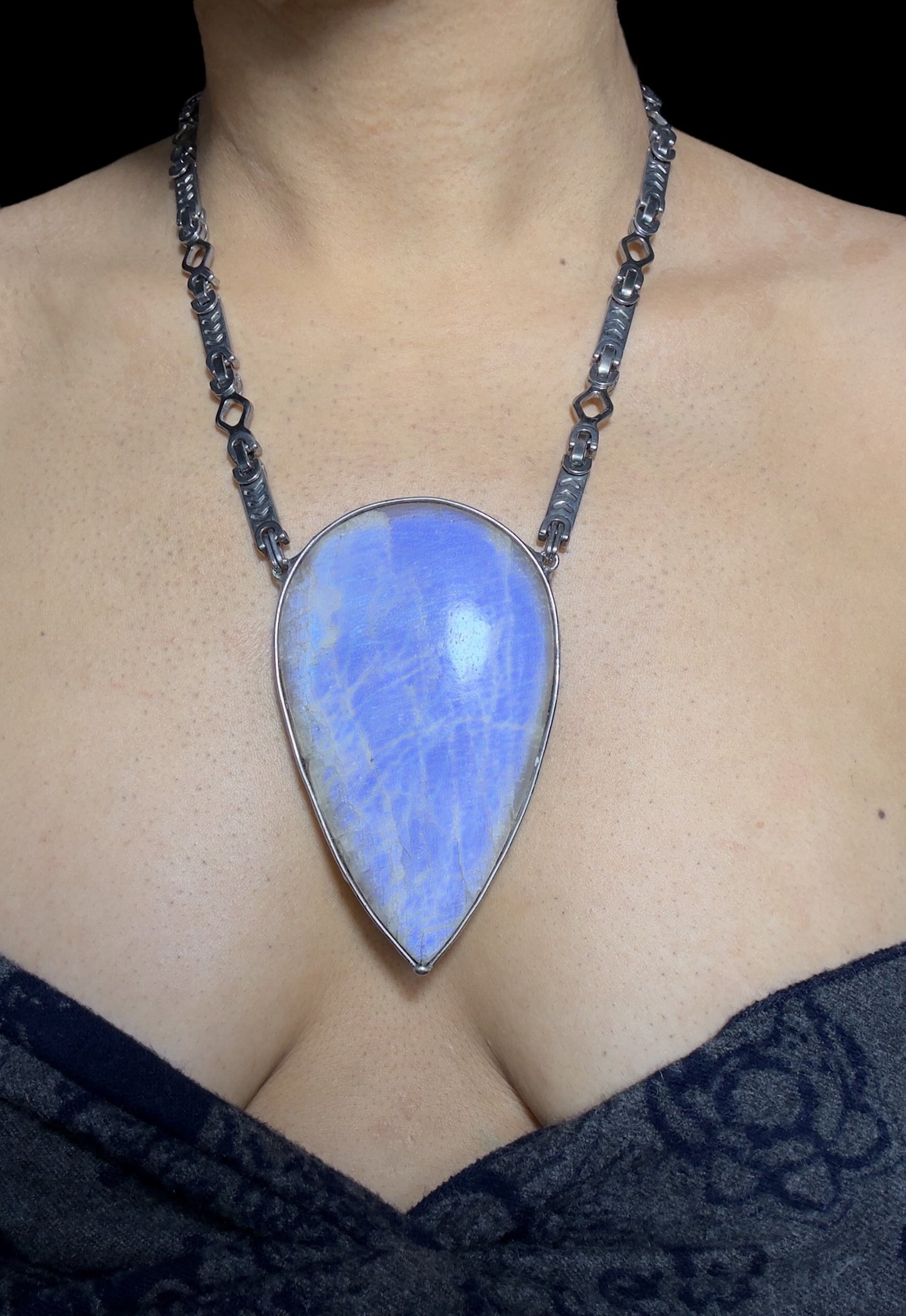 Aahana | Rainbow Moonstone Necklace