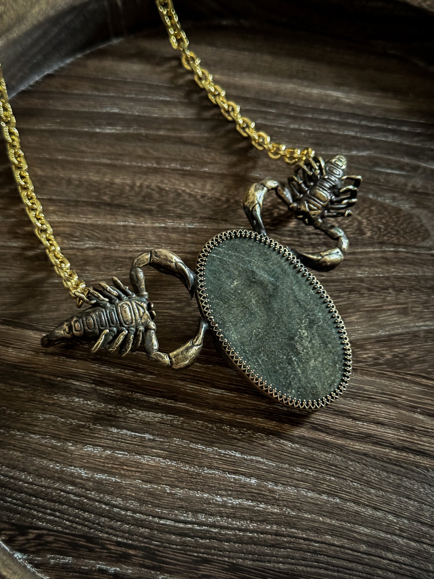 VESSEL OF SERQET | Gold Sheen Obsidian Necklace