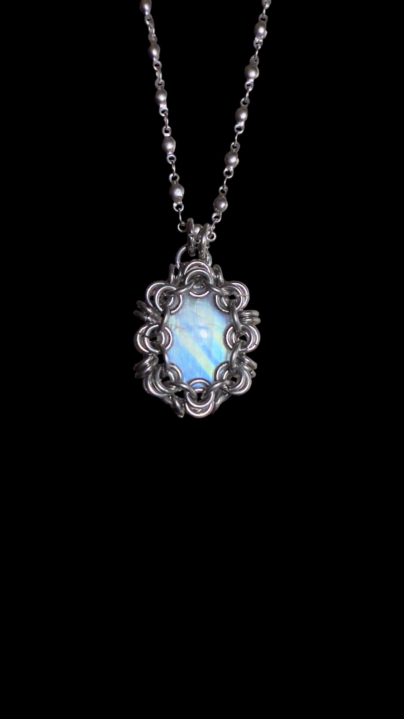 Tsukiko | Rainbow Moonstone Necklace