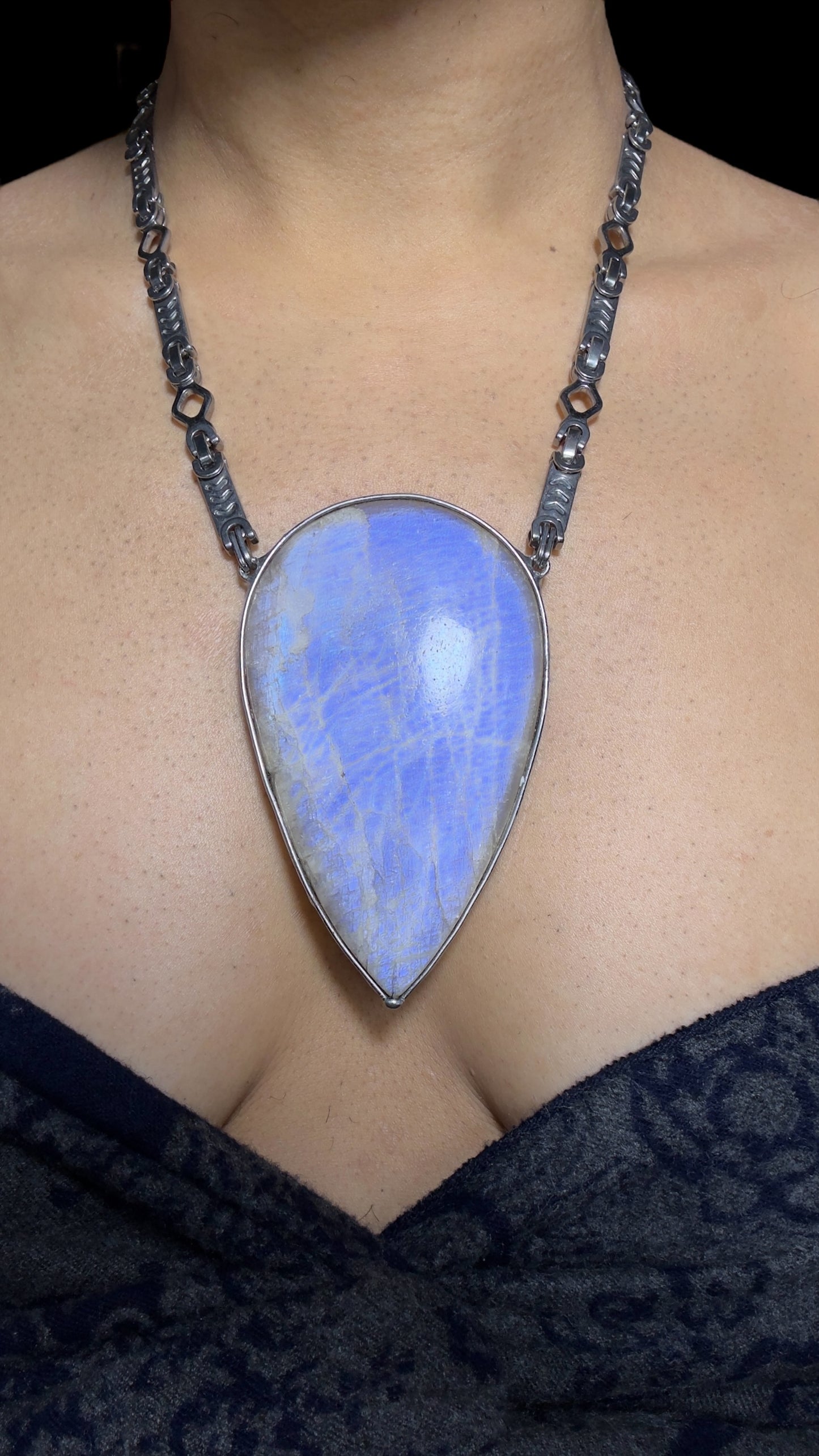 Aahana | Rainbow Moonstone Necklace