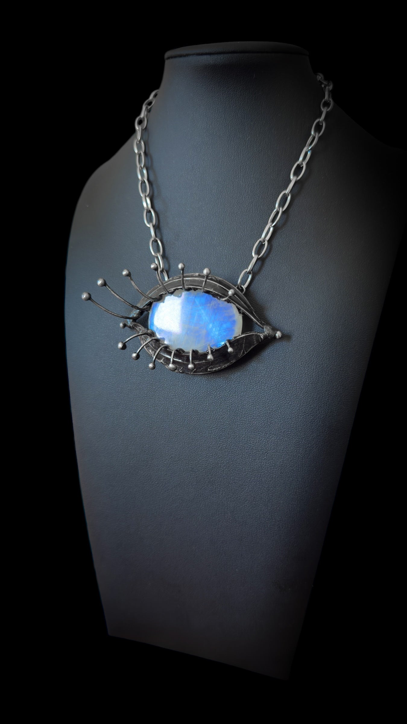 Indrakshi | Rainbow Moonstone Necklace