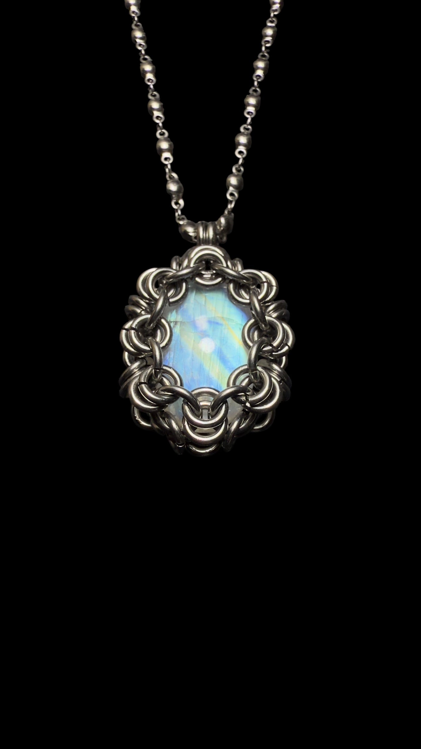 Tsukiko | Rainbow Moonstone Necklace