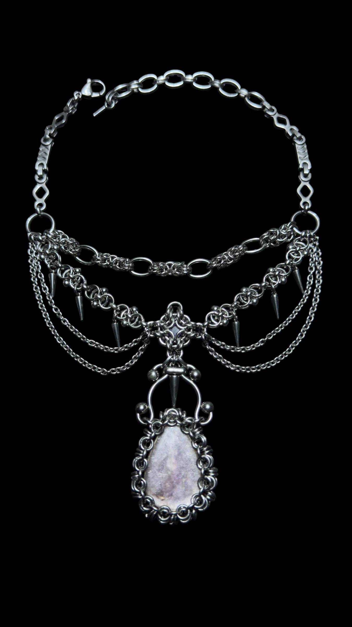 Lakshmi | Lepidolite & Amethyst Necklace