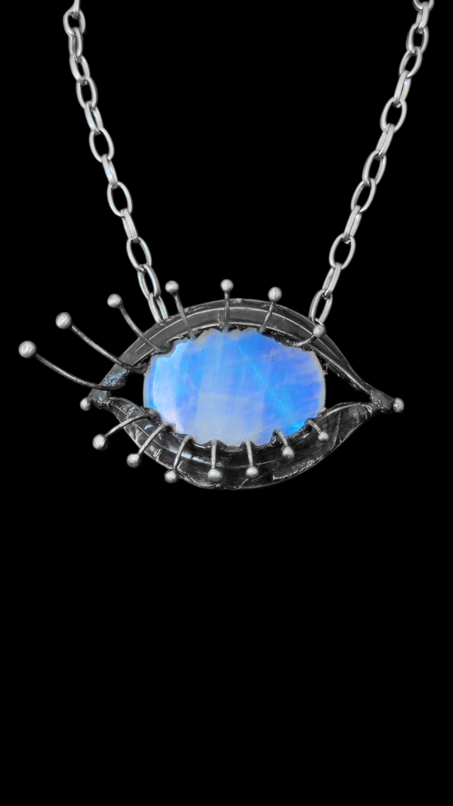 Indrakshi | Rainbow Moonstone Necklace