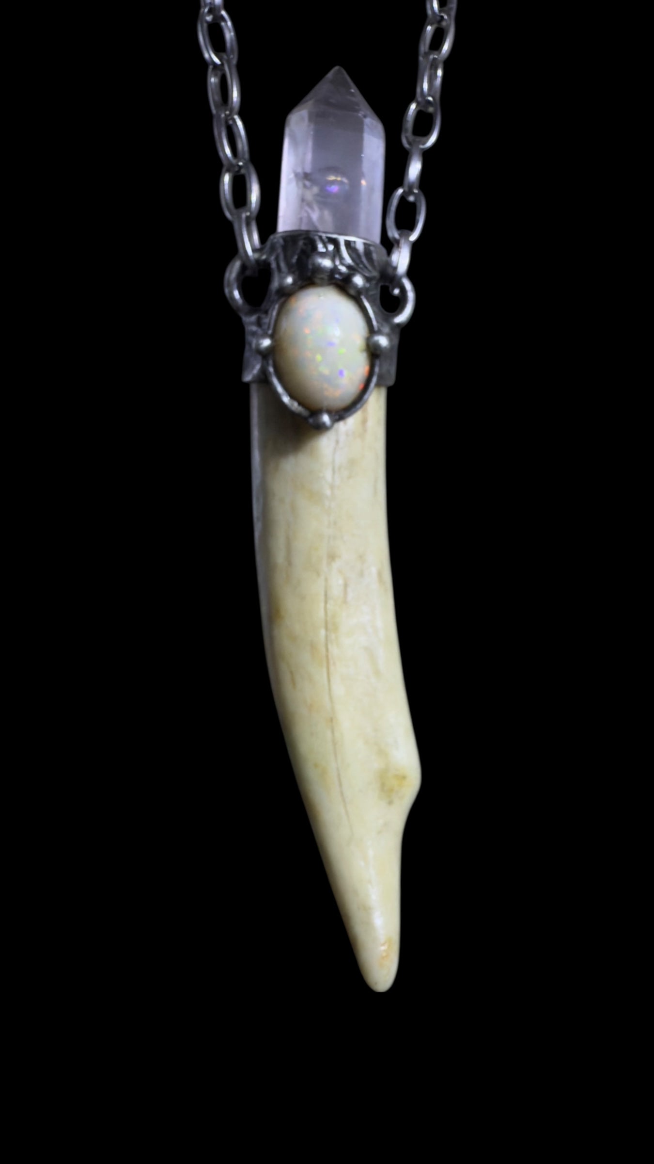 Amitola | Opal, Rose Quartz, Antler Necklace