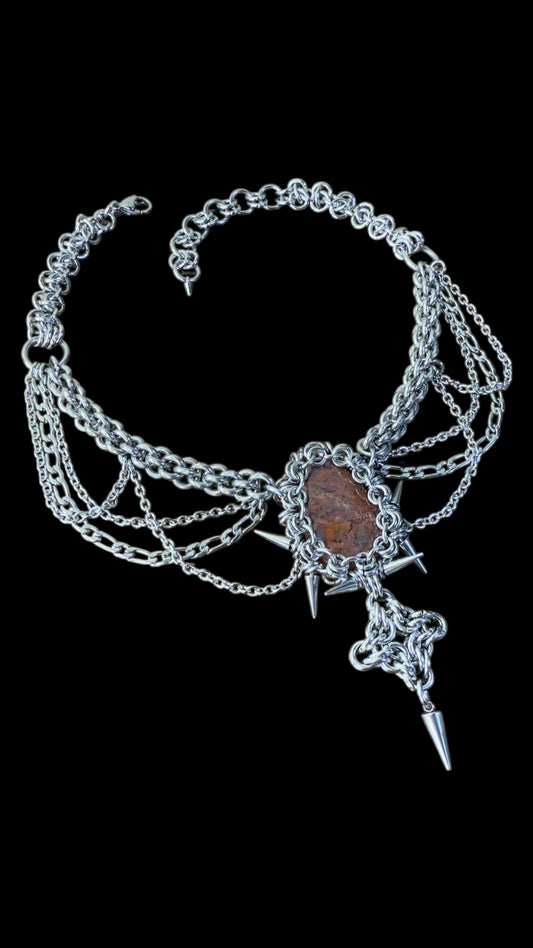 Durga | Red Plume Agate Necklace