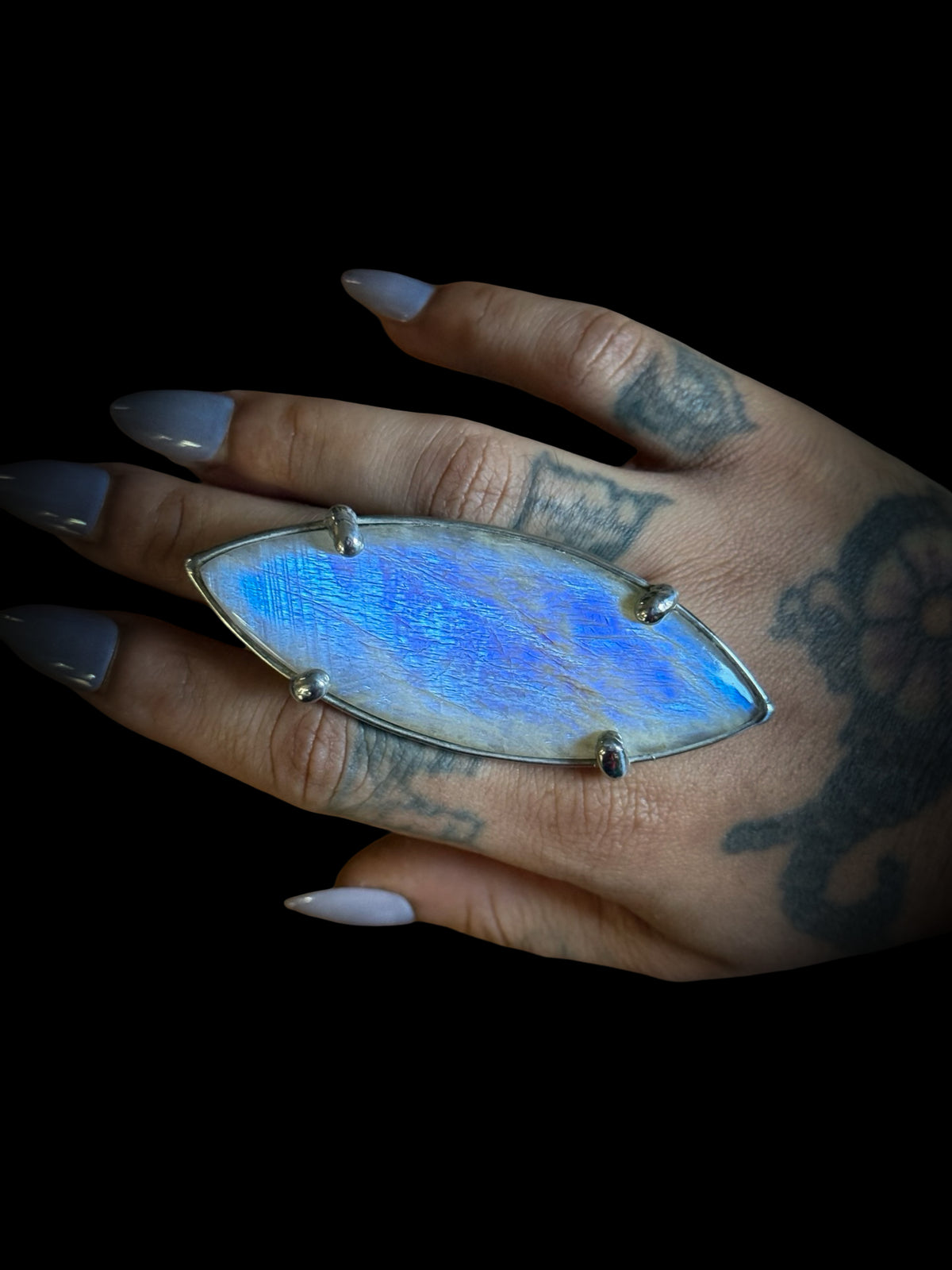 PHASMA | Rainbow Moonstone Adjustable Ring