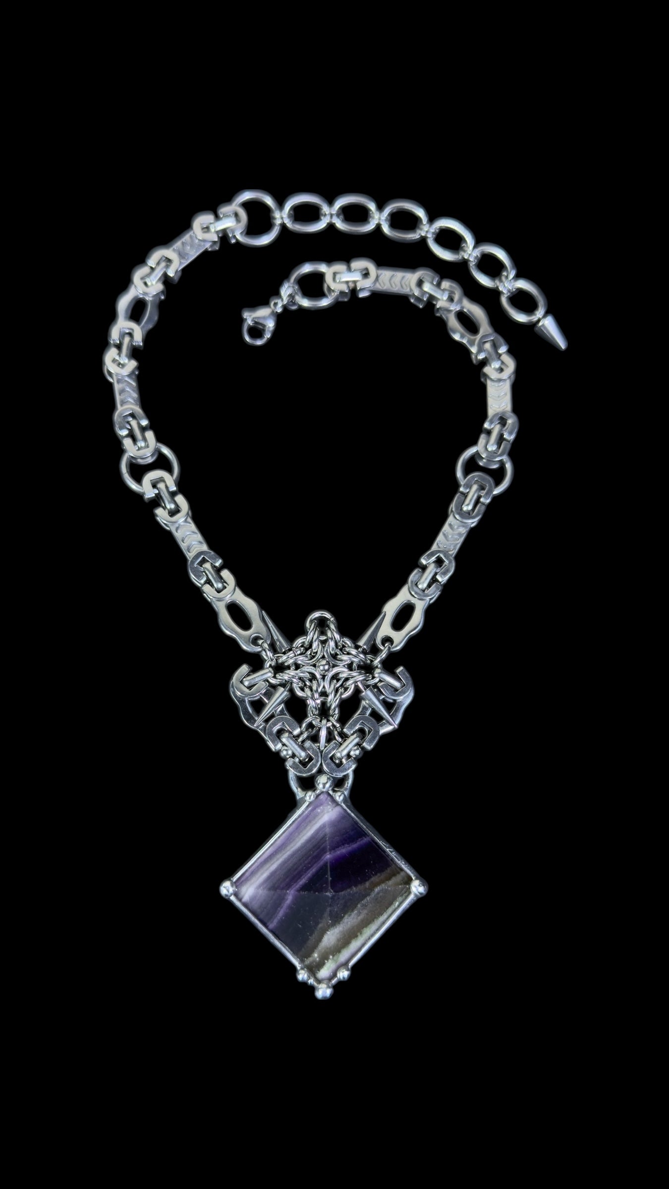 Reema | Fluorite Chainmail Necklace