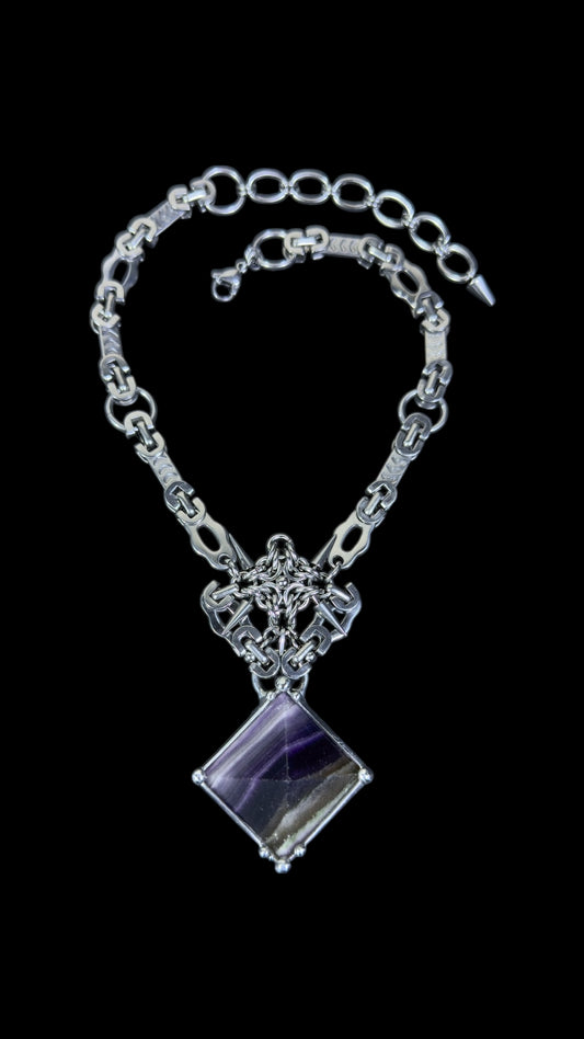 Reema | Fluorite Chainmail Necklace
