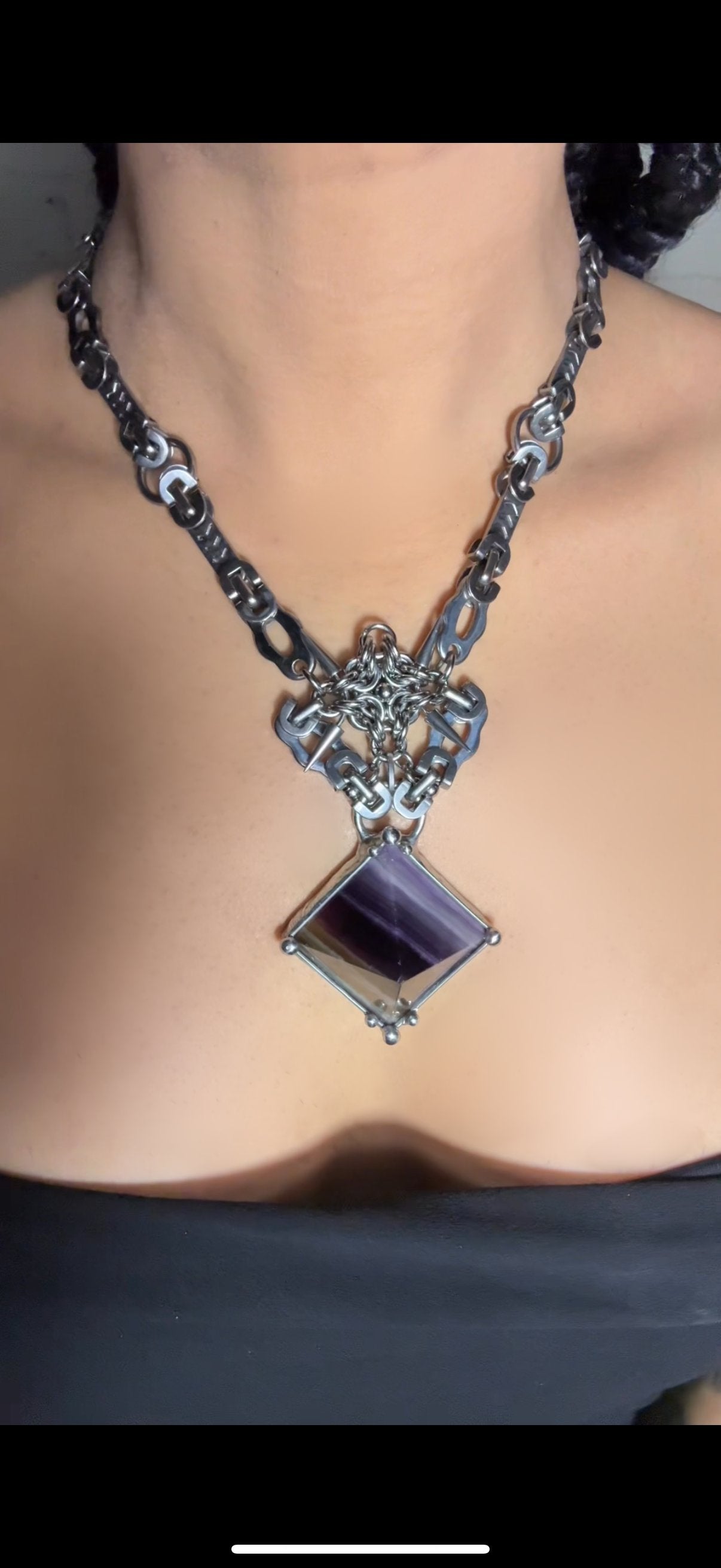 Reema | Fluorite Chainmail Necklace