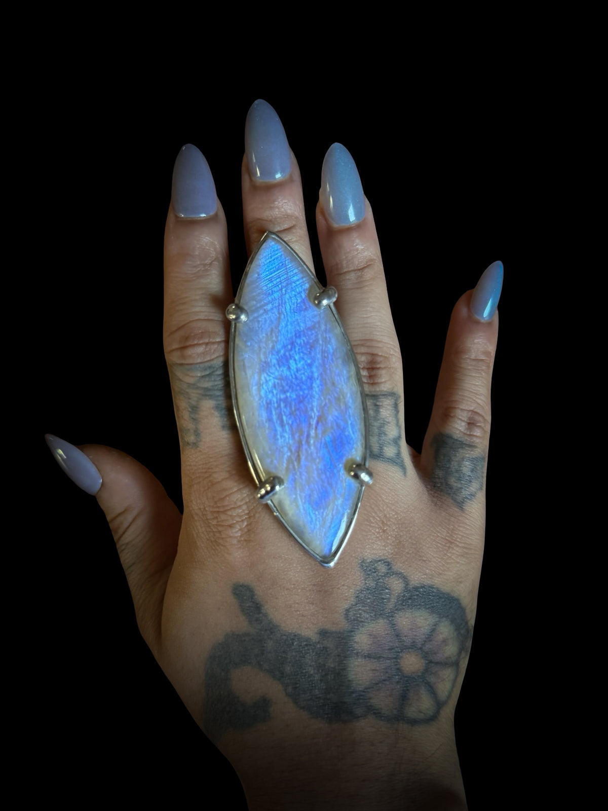 PHASMA | Rainbow Moonstone Adjustable Ring