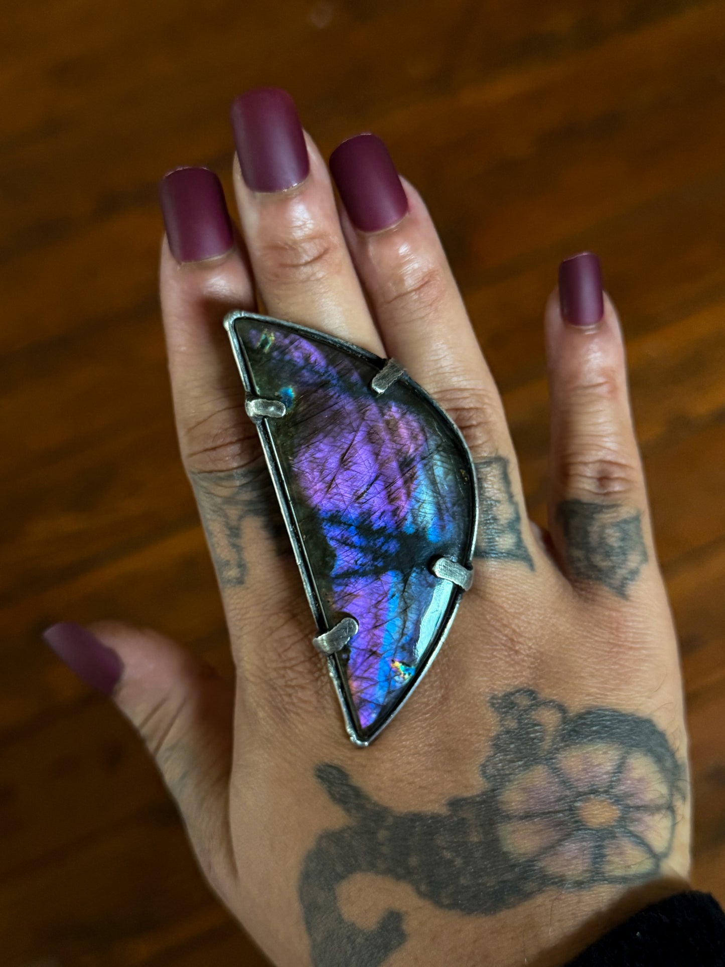 VEILCLEFT | Adjustable Labradorite Ring