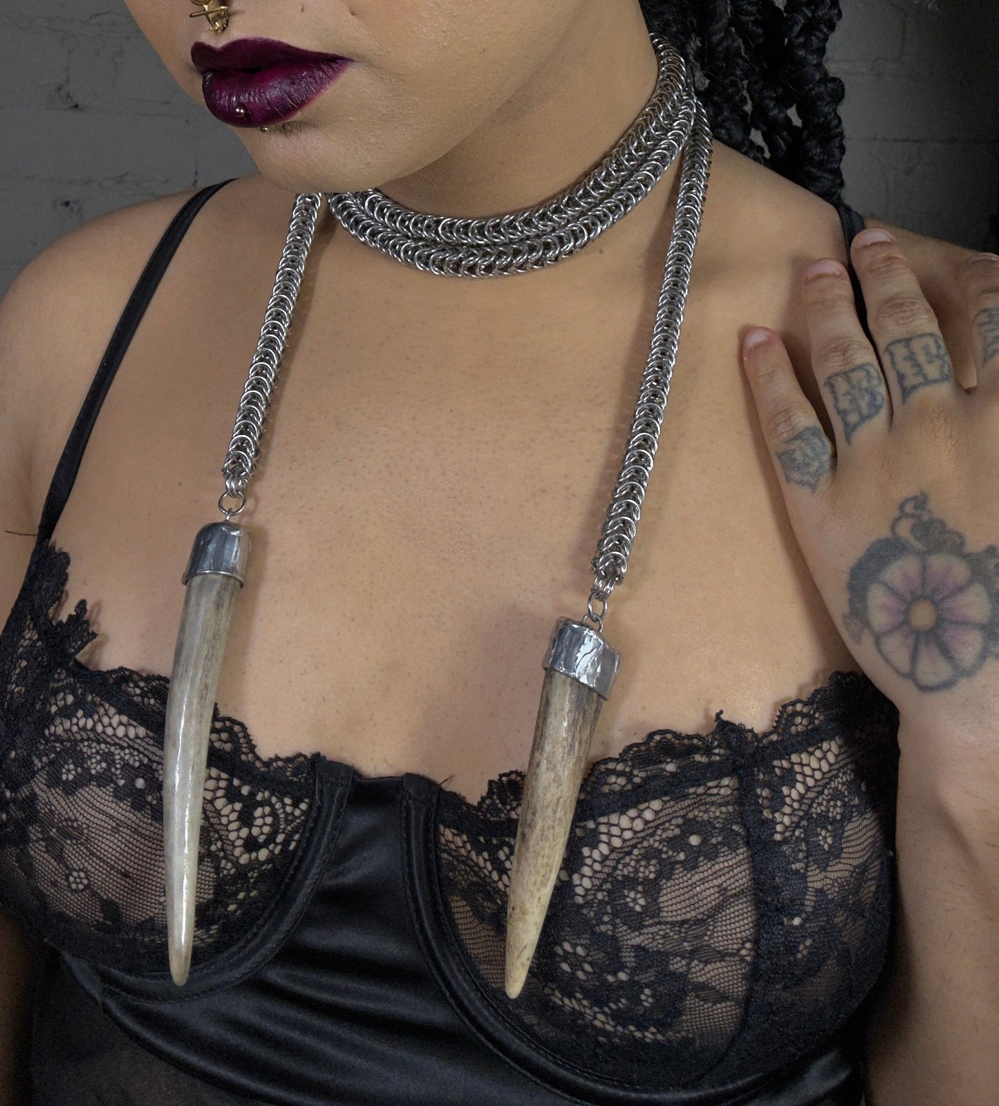 Davina | Antler Chainmaille Necklace