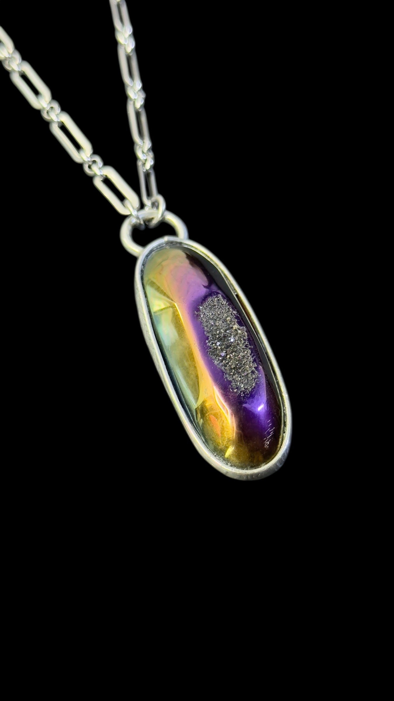 Umata | Rainbow Titanium Druzy Agate Necklace