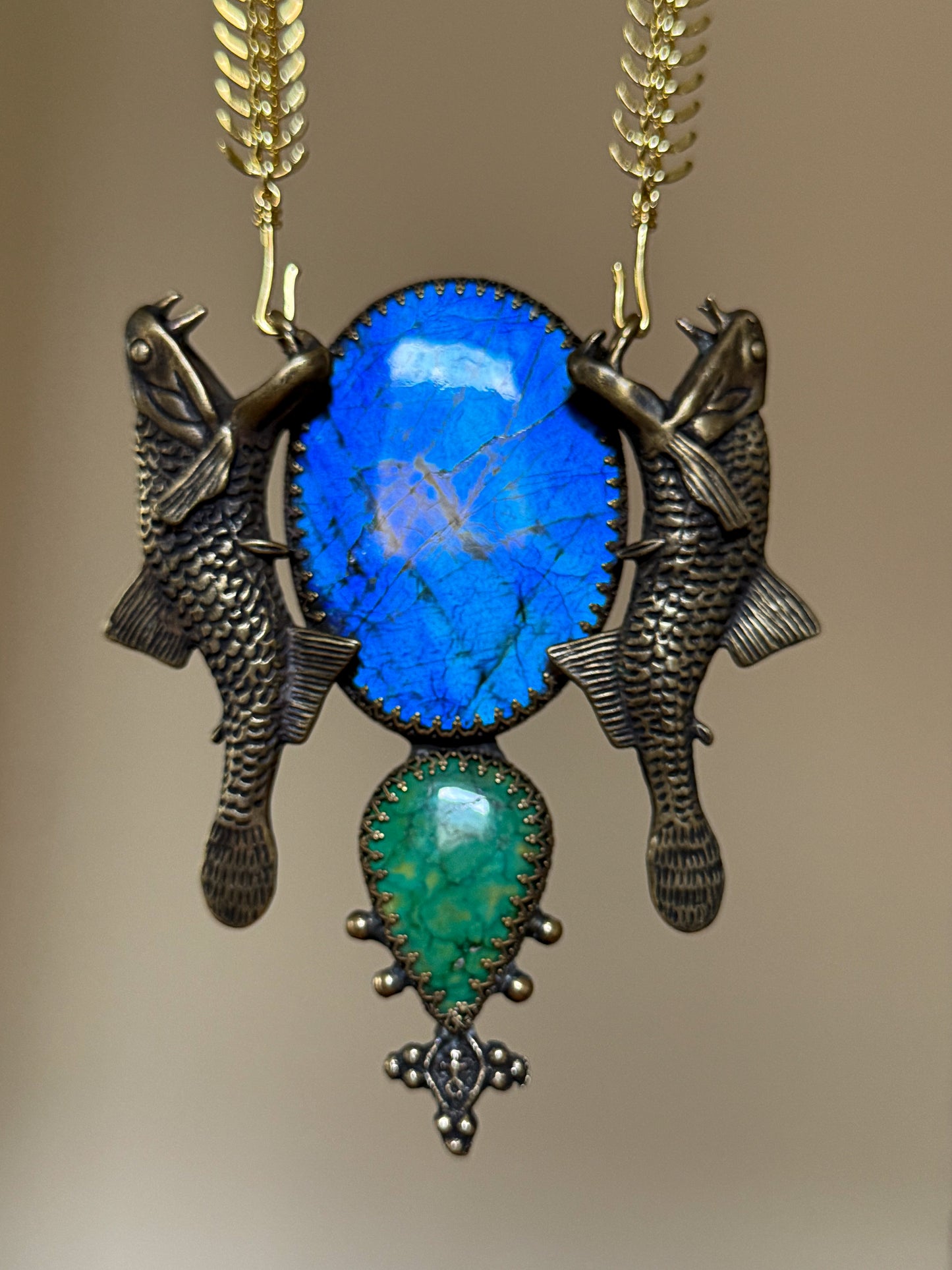 PRAVAHA PASSAGE | Tibetan Turquoise and Labradorite Necklace