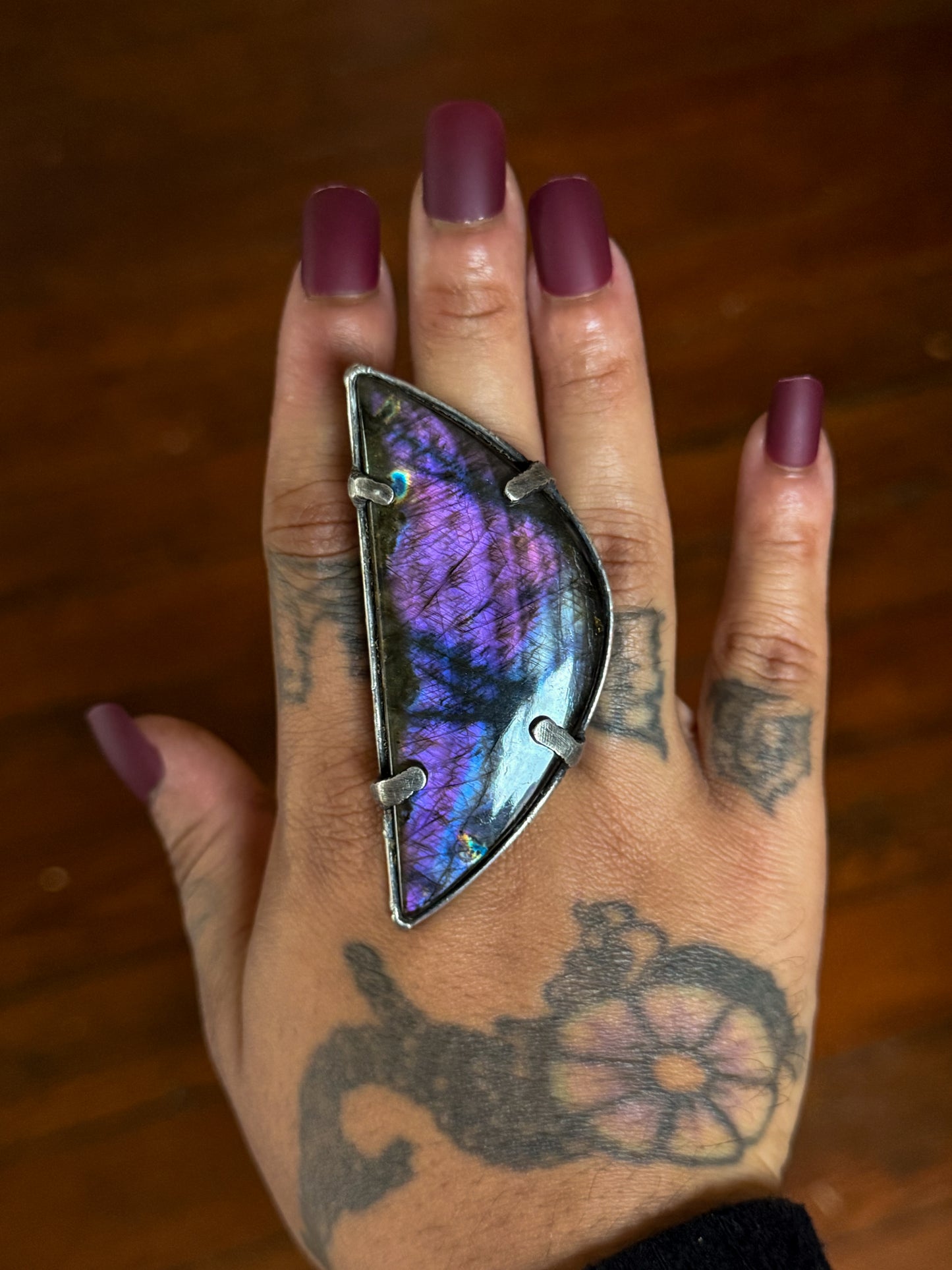 VEILCLEFT | Adjustable Labradorite Ring