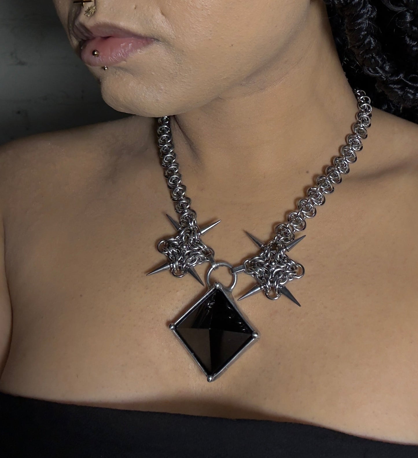 Sable | Obsidian Chainmail Necklace