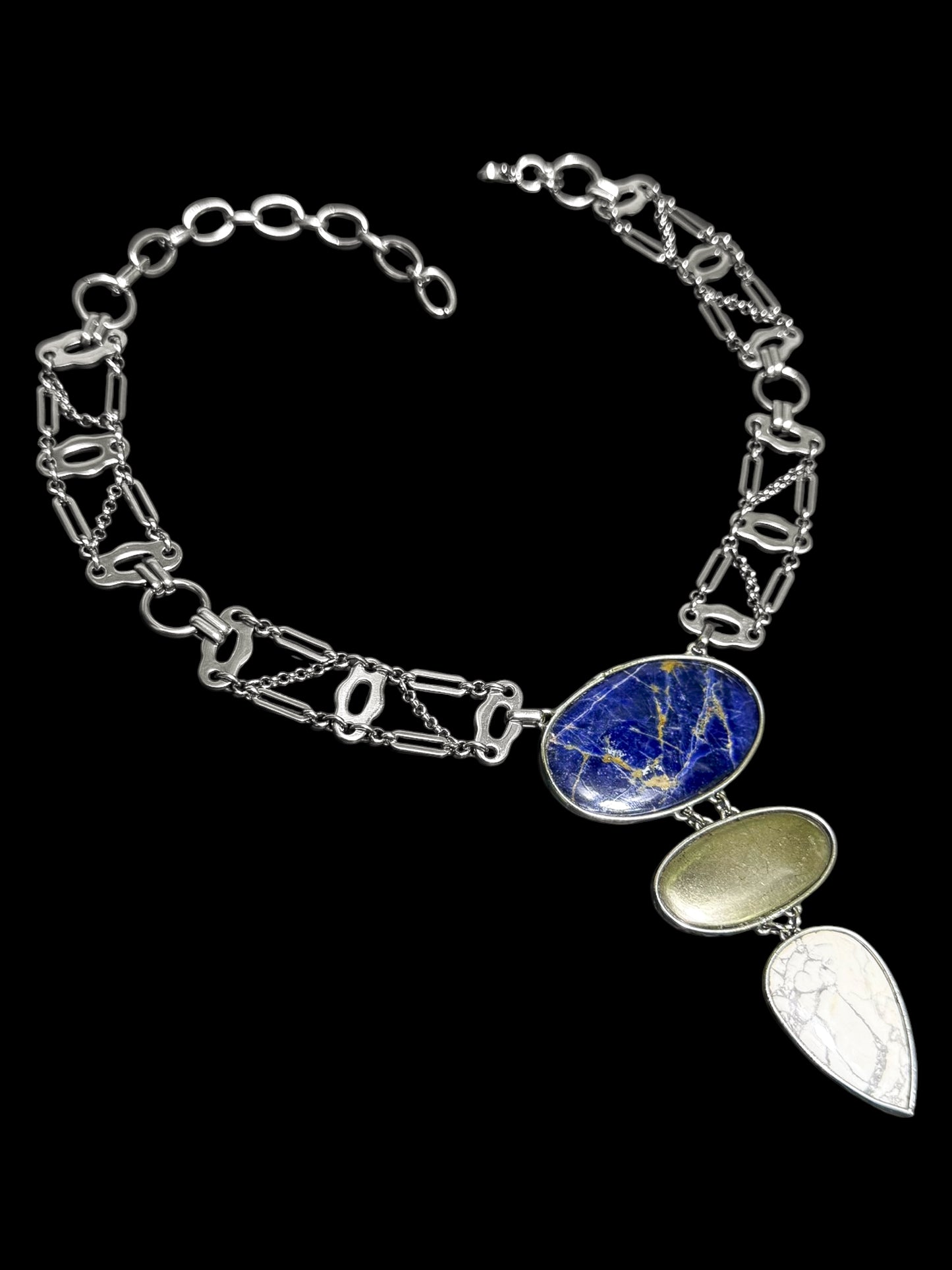 ENODIA | Sodalite, Pyrite, and Howlite Necklace