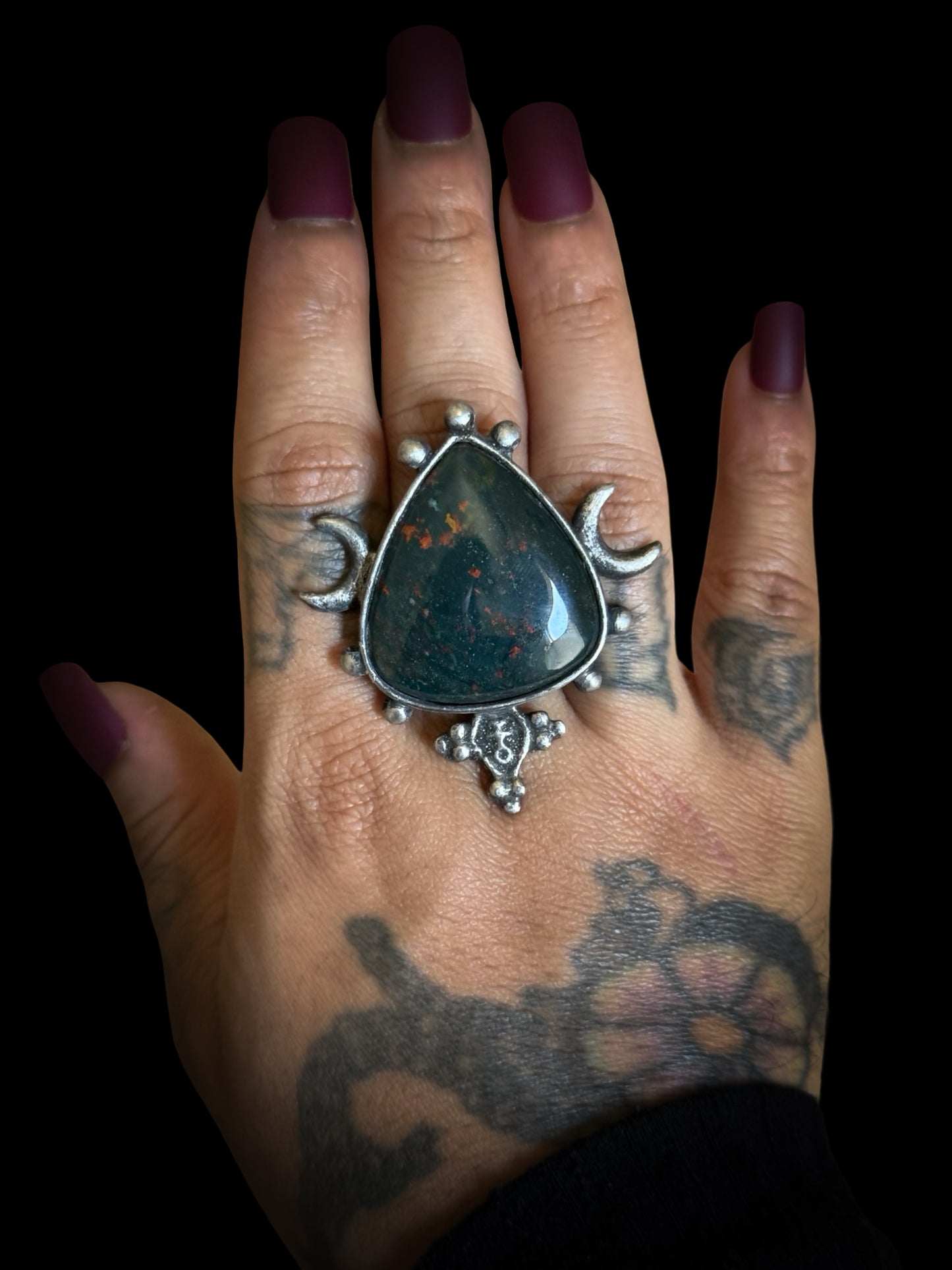 HELIOTROPE | Bloodstone Adjustable Ring