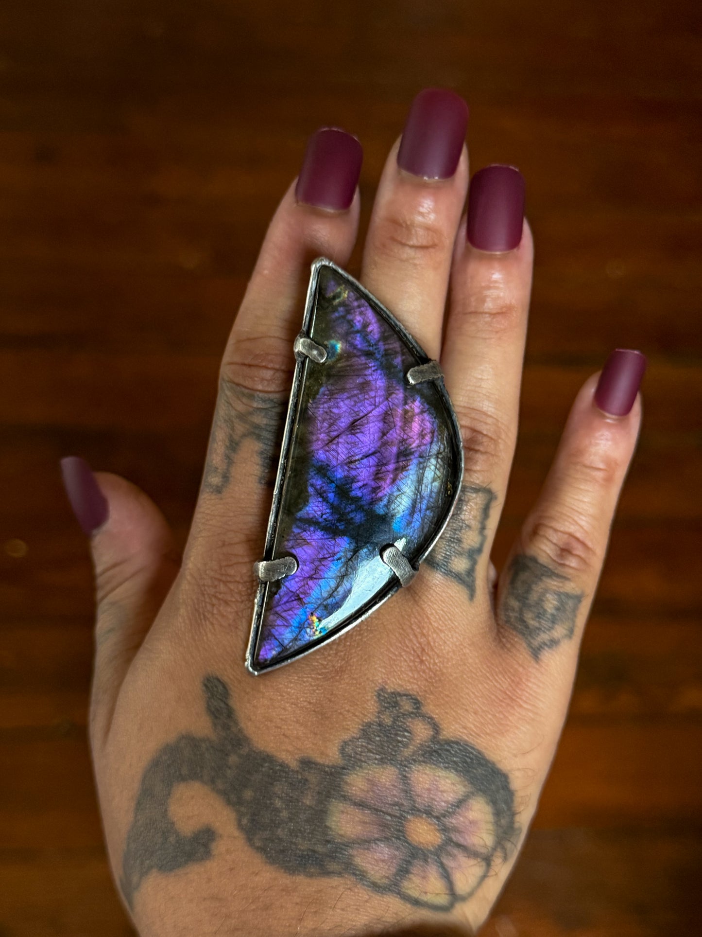 VEILCLEFT | Adjustable Labradorite Ring