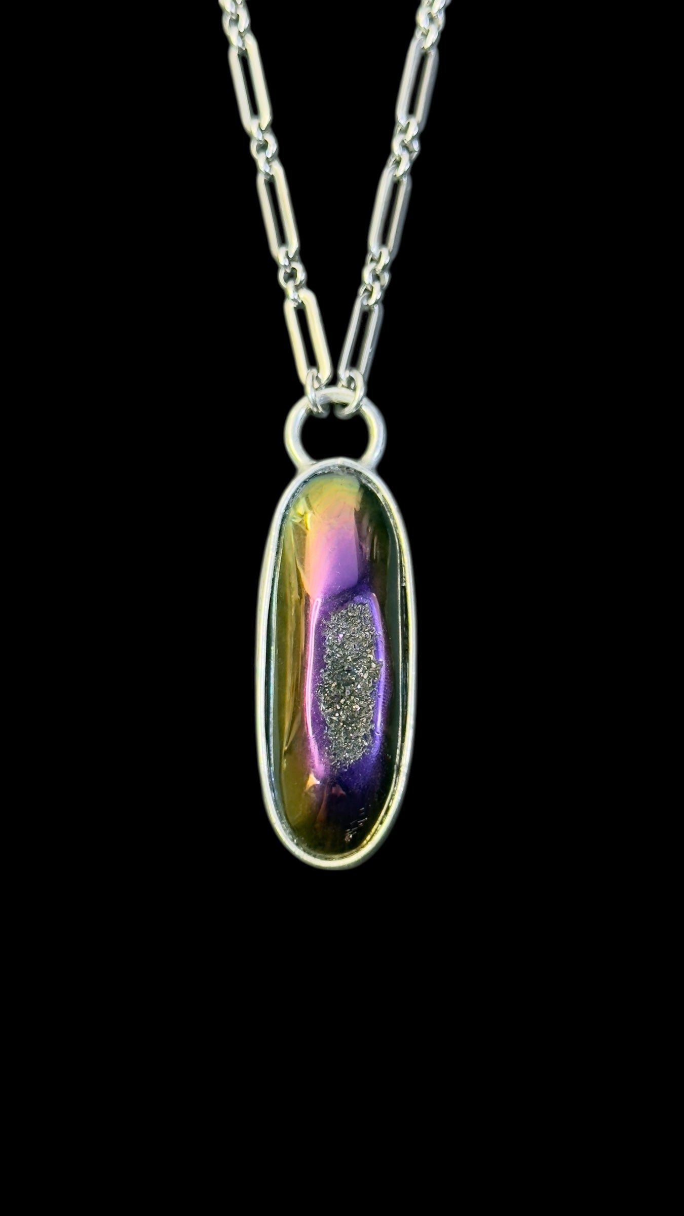 Umata | Rainbow Titanium Druzy Agate Necklace