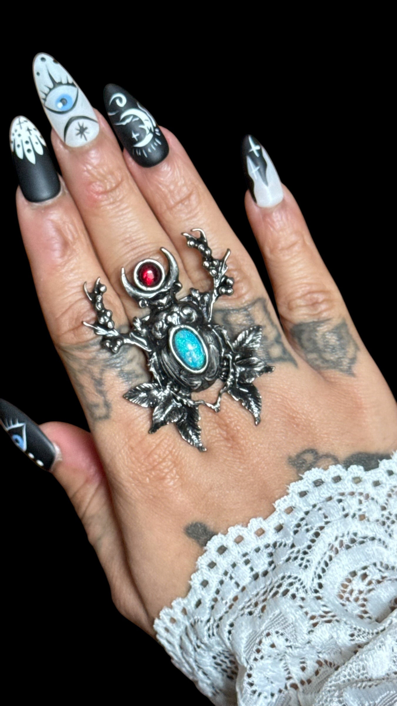 Esmeray | Ethiopian Opal and Garnet Ring