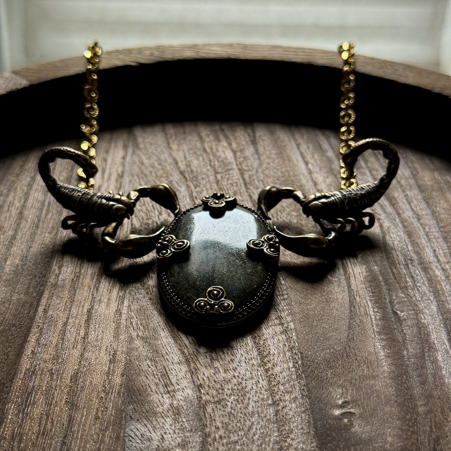VESSEL OF SERQET | Gold Sheen Obsidian Necklace
