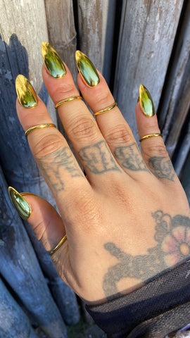 Adjustable Gold Nail Rings