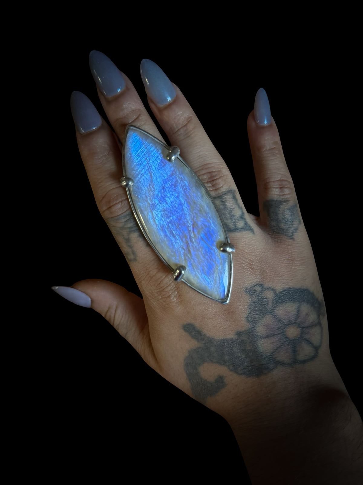 PHASMA | Rainbow Moonstone Adjustable Ring
