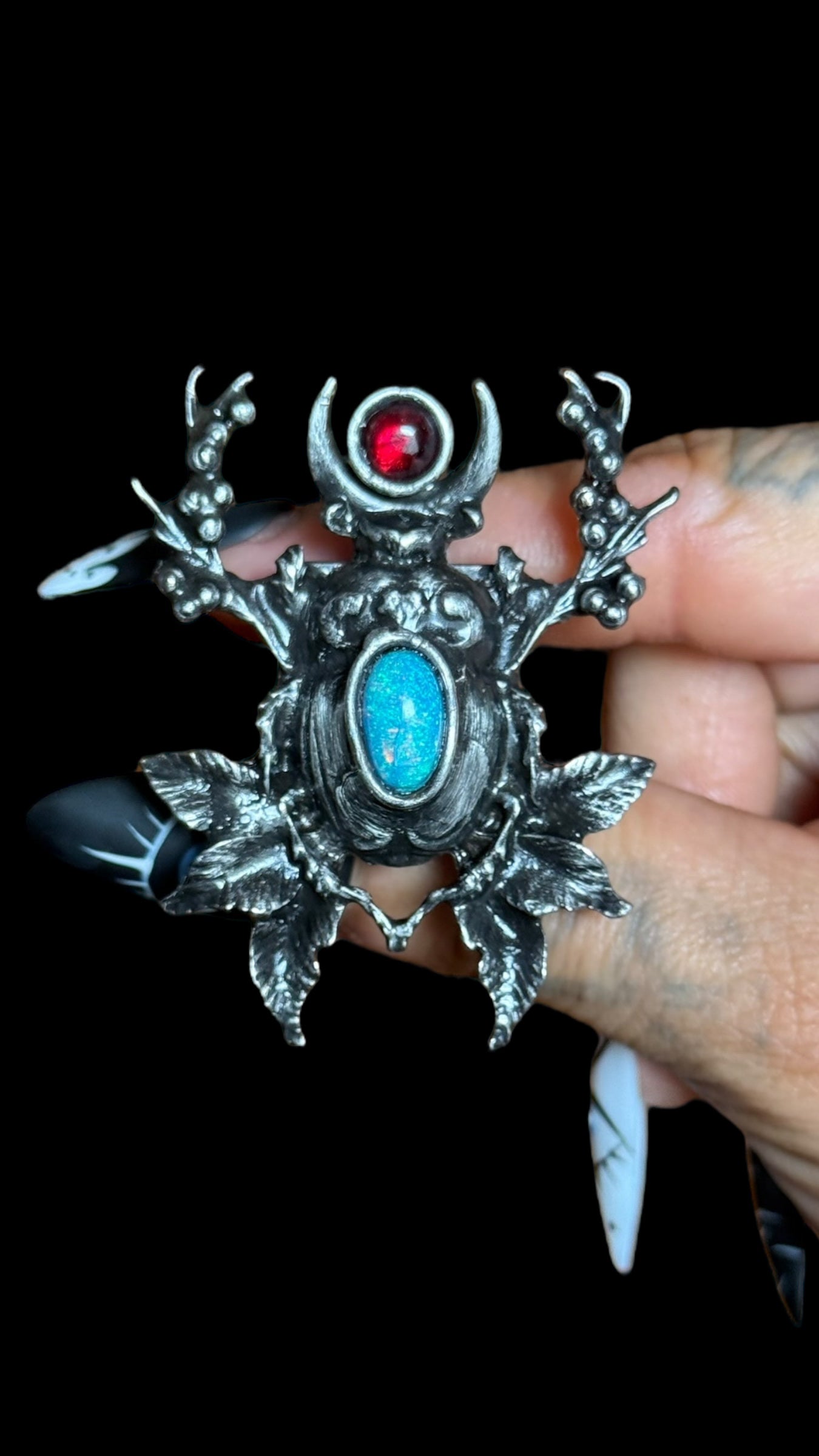 Esmeray | Ethiopian Opal and Garnet Ring