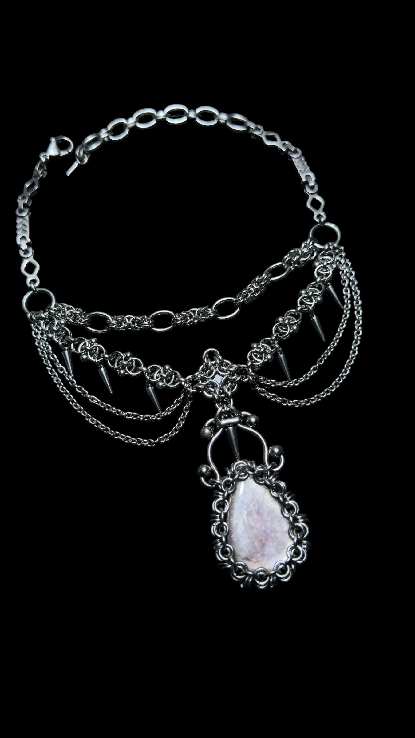 Lakshmi | Lepidolite & Amethyst Necklace