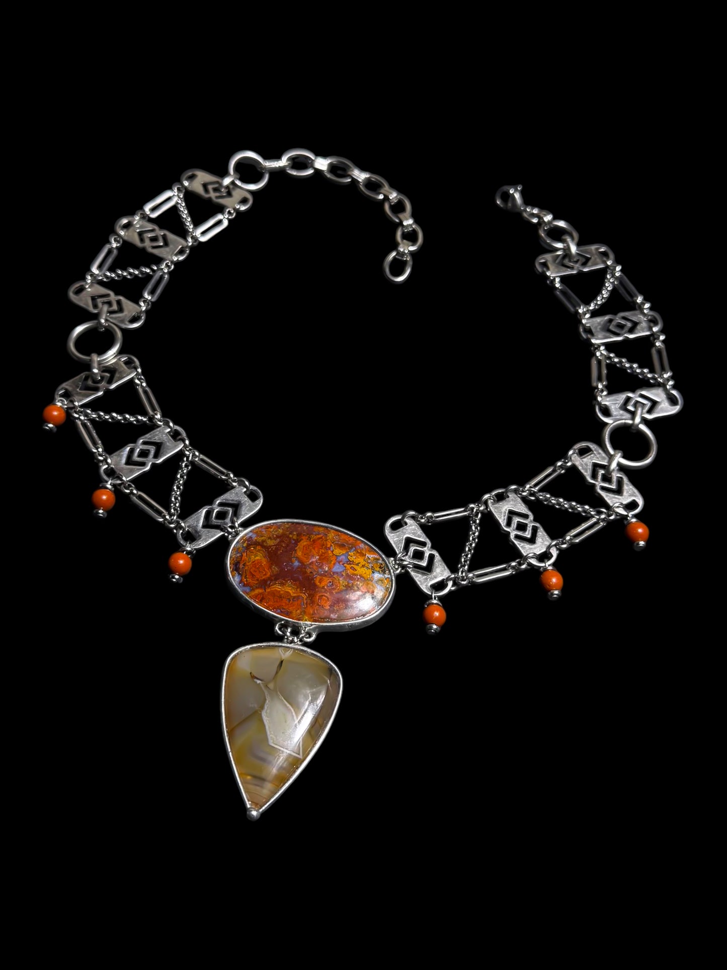 CYBELE | Hungarian Agate, Banded Agate & Red Jasper Necklace