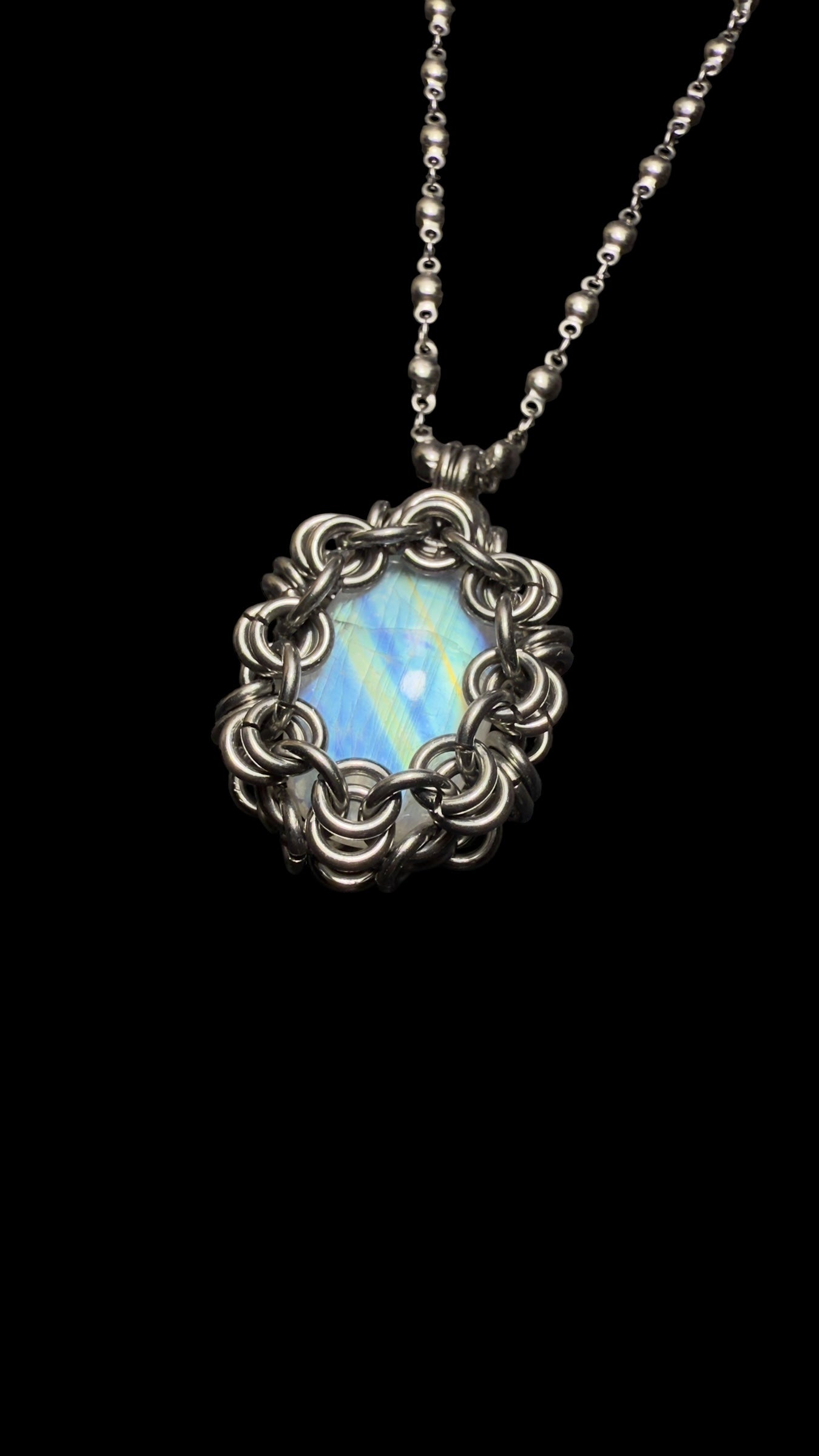 Tsukiko | Rainbow Moonstone Necklace
