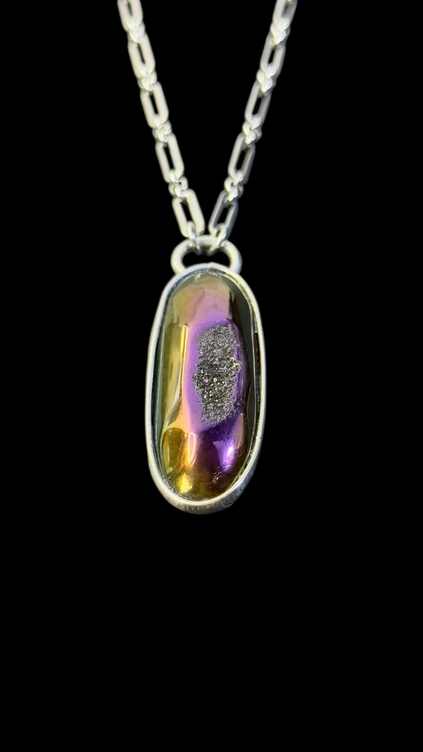 Umata | Rainbow Titanium Druzy Agate Necklace