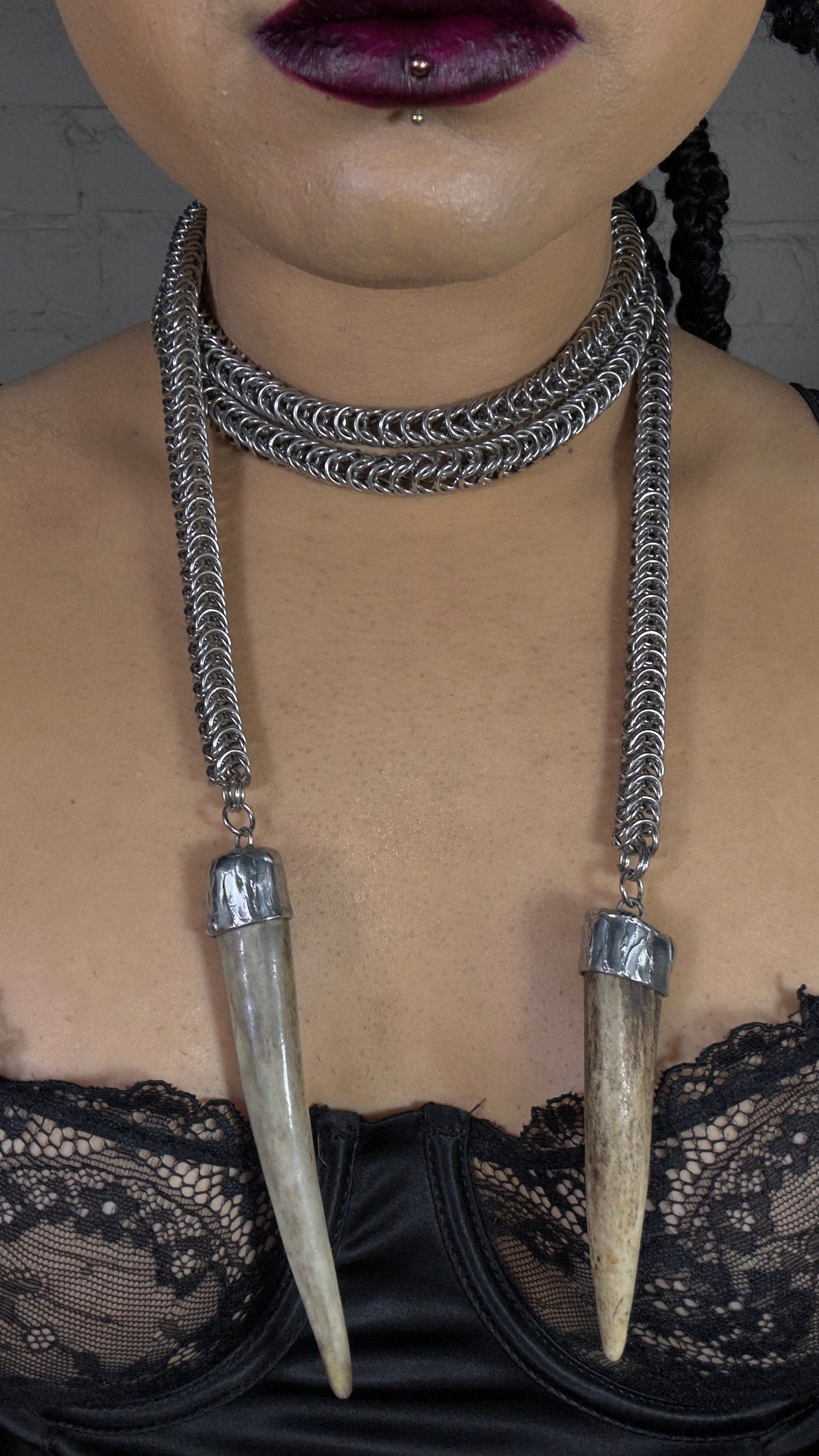 Davina | Antler Chainmaille Necklace