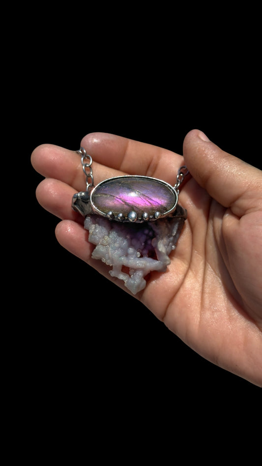 Jaivardhan | Grape Agate Necklace