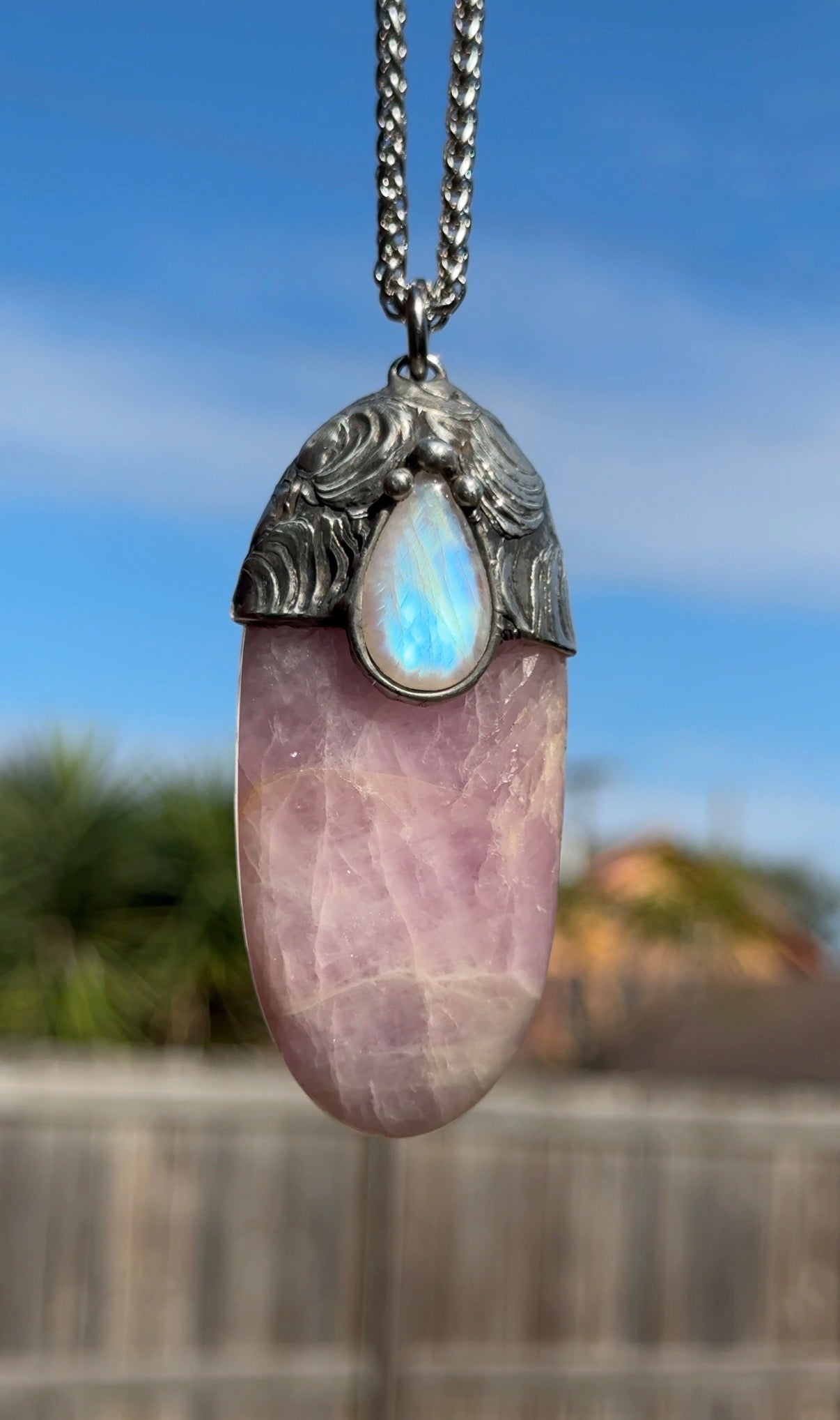 Mai | Rainbow Moonstone and Kunzite Necklace
