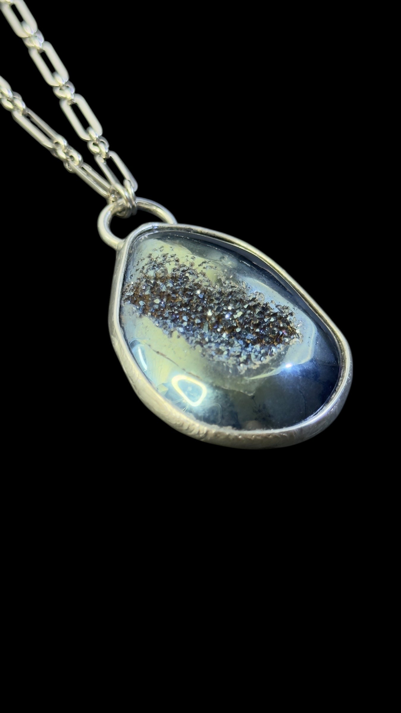 Beini | Blue Titanium Druzy Agate Necklace