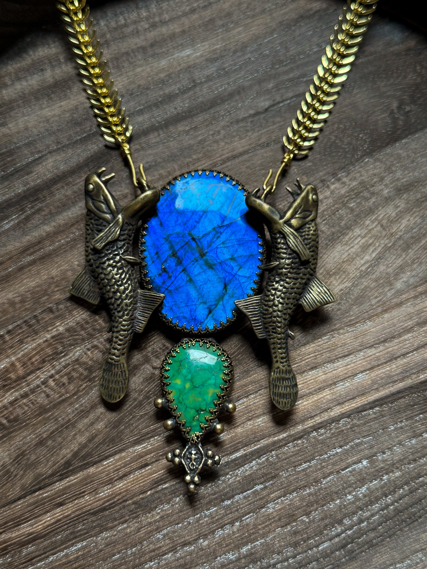 PRAVAHA PASSAGE | Tibetan Turquoise and Labradorite Necklace