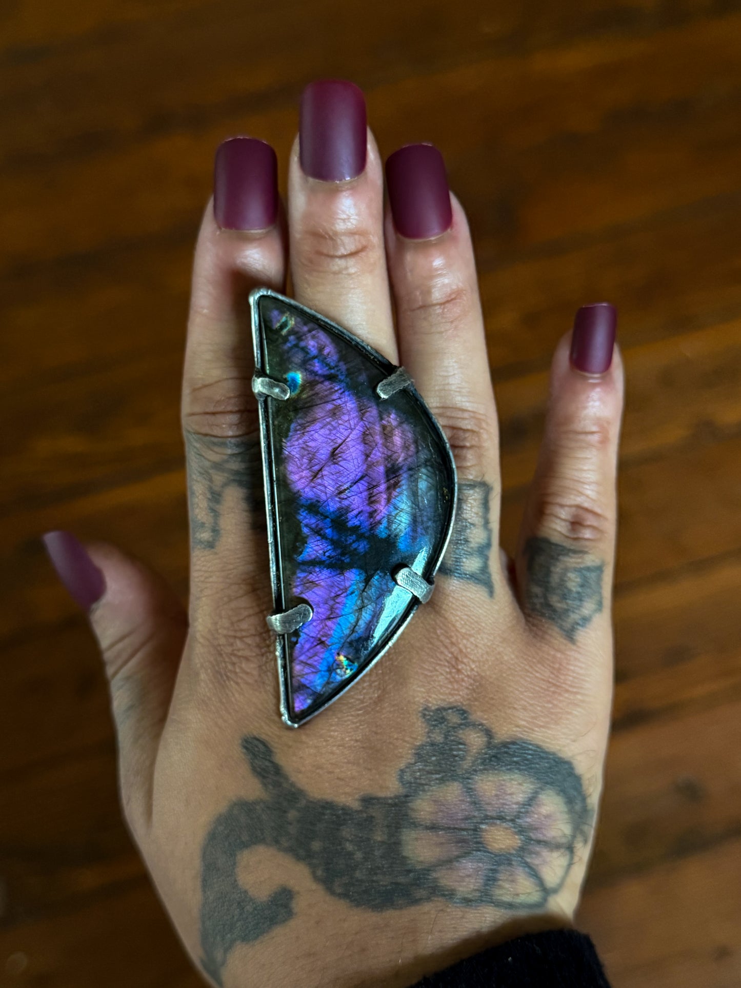 VEILCLEFT | Adjustable Labradorite Ring