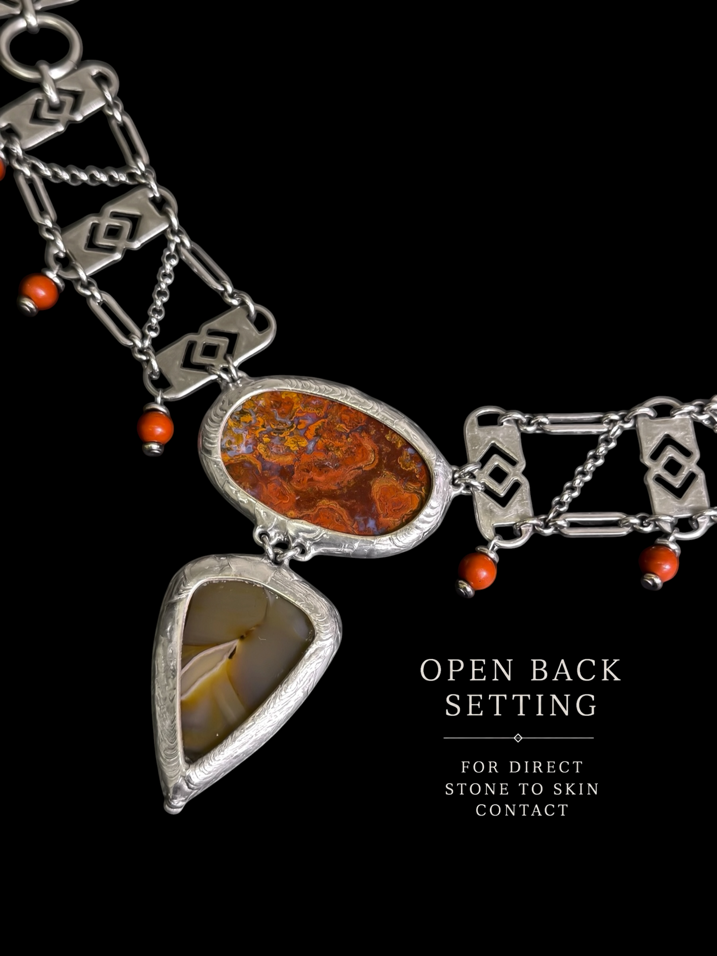 CYBELE | Hungarian Agate, Banded Agate & Red Jasper Necklace